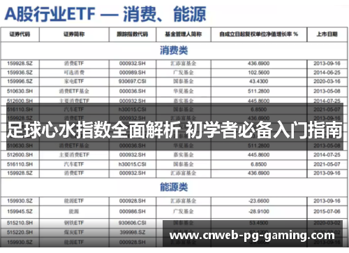 足球心水指数全面解析 初学者必备入门指南