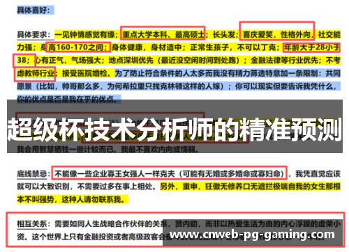 超级杯技术分析师的精准预测 超级杯技术分析师的精准预测